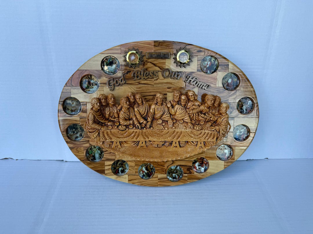 Olive Wood Last Supper Wall Hanging – Stations of the Cross, God Bless ...