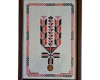 パレスチナの手縫い壁掛けアートセット｜額入りパレスチナ刺繍壁掛け｜タトリーズ風ホームデコレーション｜聖地の贈り物