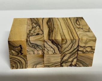 10 Pen Turning Blanks - Figured Grains Olive Wood Short Blanks from Holy Land - Craft Making for Office, Teachers, Eid, Easter Gift (2.5IN)