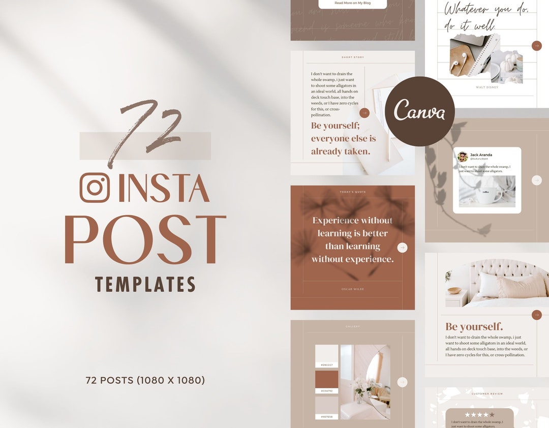 Instagram Template Canva Post Beige - Clean Minimum Carousel Instagram ...