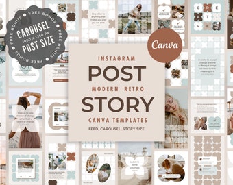 Instagram Template Canva Post Story Mint - Reel Cover Carousel Animated Social Media Pack - Quotes, Notification, CTA