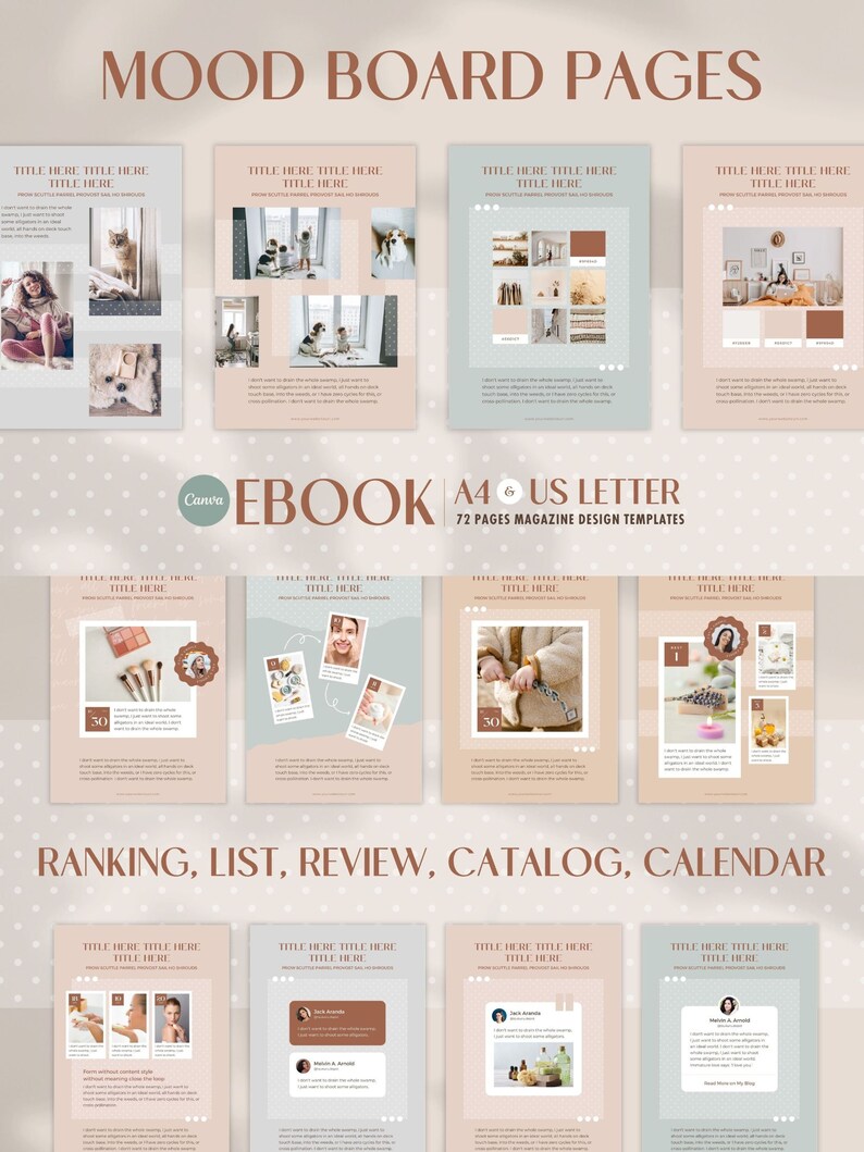 eBook Template Canva Polka Dot - A4 US Letter Magazine Design Cover Lead magnet Coaching Pack