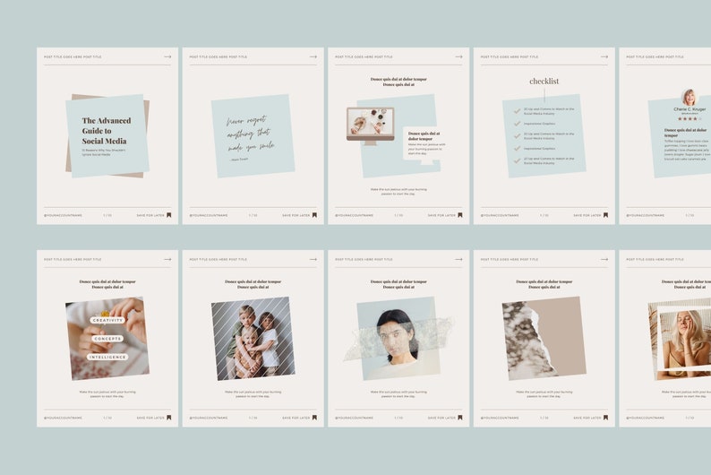 300 Instagram Template Canva Bundle - Carousel Post Portrait Story Reel Shorts Animated Social Media