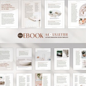 eBook Template Canva Beige - A4 US Letter Magazine Design Cover Lead magnet Coaching Pack