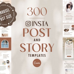 Instagram Template Canva Post Story Shadow - Reel Cover Pinterest Animated Social Media Pack - Quotes, Notification, CTA