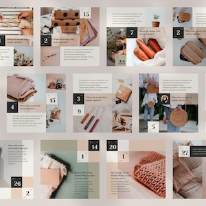 Instagram Template Canva Post Calendar - Minimum Carousel Social Media Branding Pack - Countdown Journal Diary