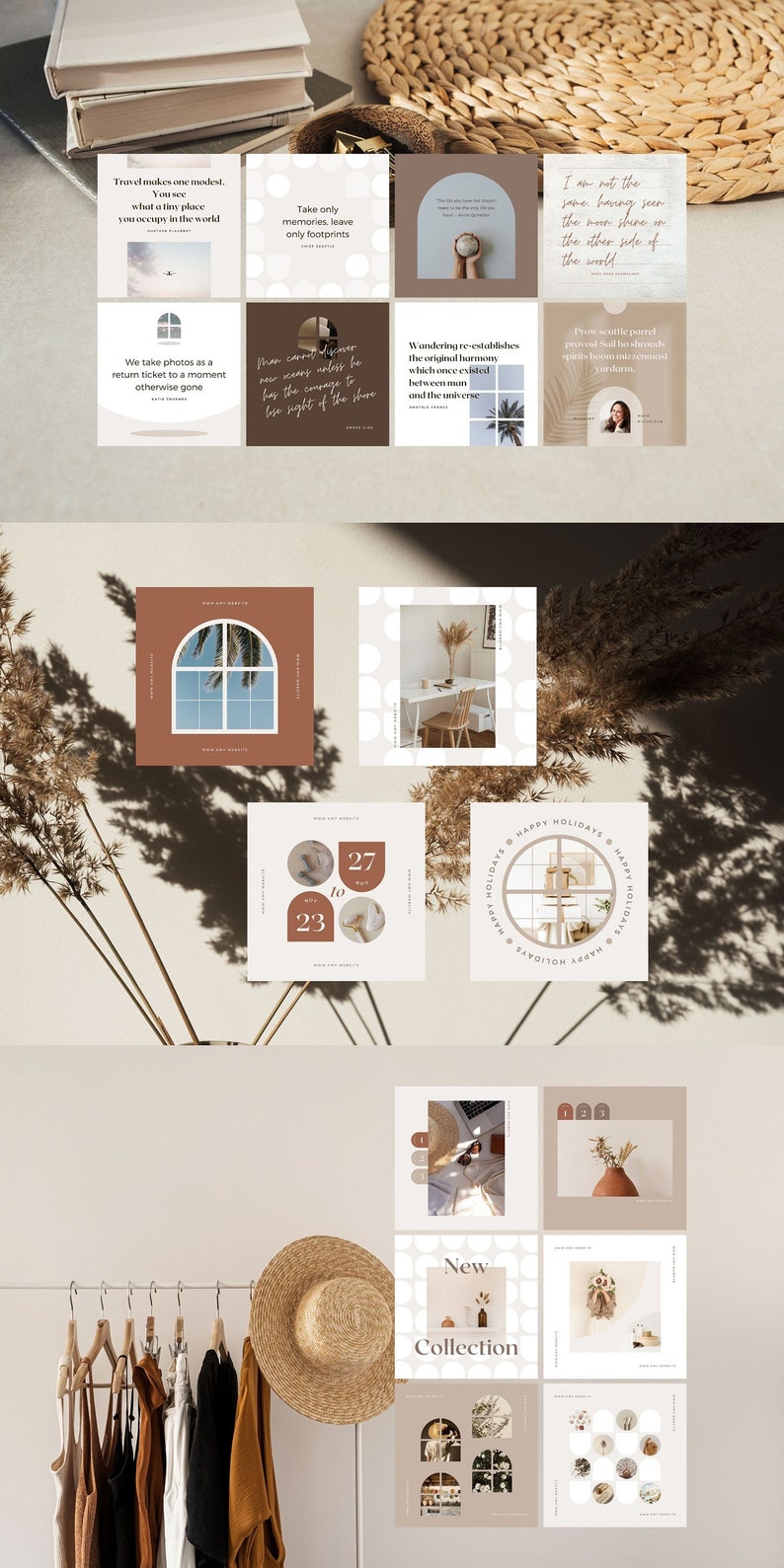 Instagram Template Post Canva Shadow - Clean Minimum Animated IG Social ...