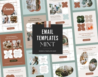 Mint Email Templates: Canva Editable Marketing Designs (Digital Download)