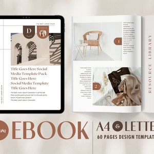 eBook Template Canva Shadow - A4 US Letter Magazine Design Cover Lead magnet Coaching Pack