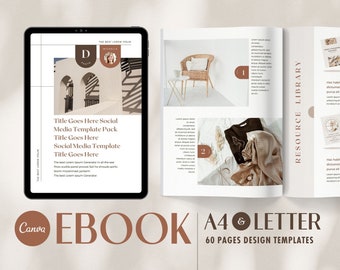 eBook Template Canva Shadow - A4 US Letter Magazine Design Cover Lead magnet Coaching Pack