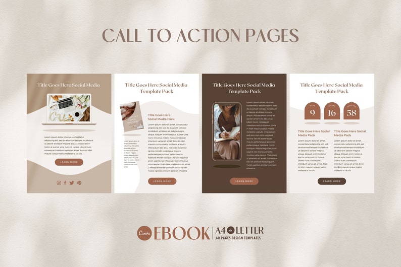 eBook Template Canva Shadow - A4 US Letter Magazine Design Cover Lead magnet Coaching Pack