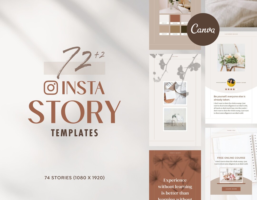 Instagram Template Canva Story Beige - Clean Minimum Engagement IG ...