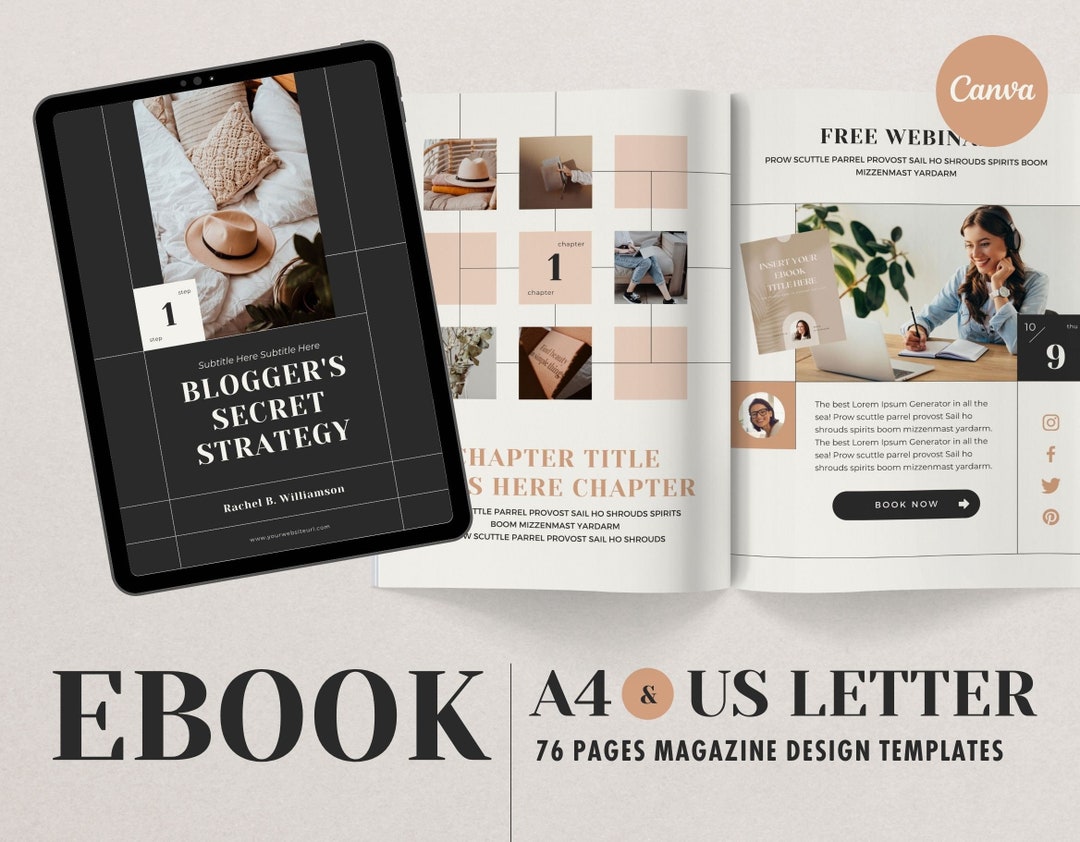 Ebook Template Canva Calendar - A4 US Letter Magazine Design Cover Lead ...