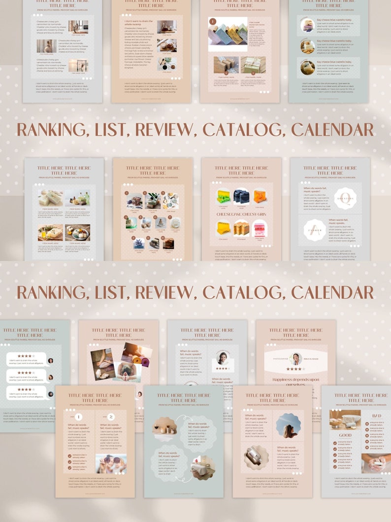 eBook Template Canva Polka Dot - A4 US Letter Magazine Design Cover Lead magnet Coaching Pack