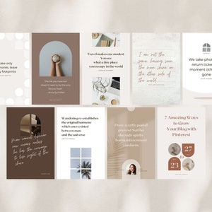 Pinterest Templates Canva Shadow - Customizable Clean Minimum Social Media Contents Marketing Design Pack