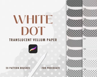 Procreate Brushes Seamless Halftone Pattern - 20 Translucent Screentone Wax Paper Basic Polka Dot Bundle