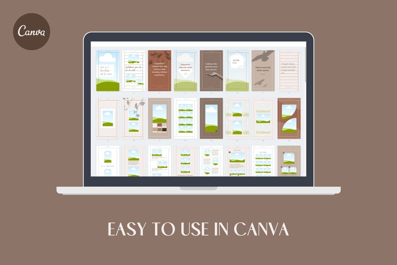 Instagram Template Canva Post Story - Clean Minimum Carousel Social Media Animated Pack - Quotes, Notification, CTA