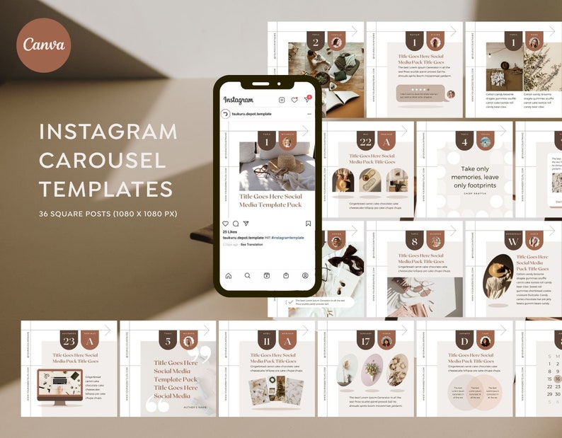 Instagram Template Canva Carousel Post Shadow B - Clean Minimum Animated IG Social Media Pack Copy