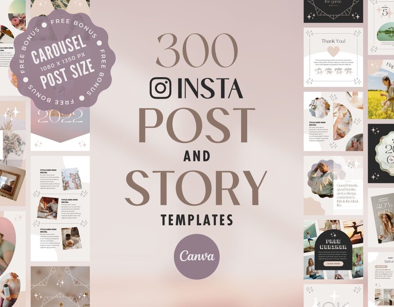 Instagram Template Canva Post Story Shine - Reel Shorts Carousel Animated Social Media Pack - Quotes, Notification, CTA