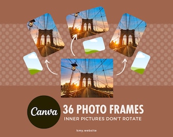 36 Rounded Rectangle Photo Frames for Canva Design Elements