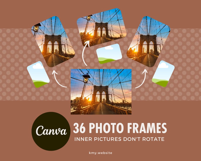 36 Rounded Rectangle Photo Frames for Canva Design Elements image 1