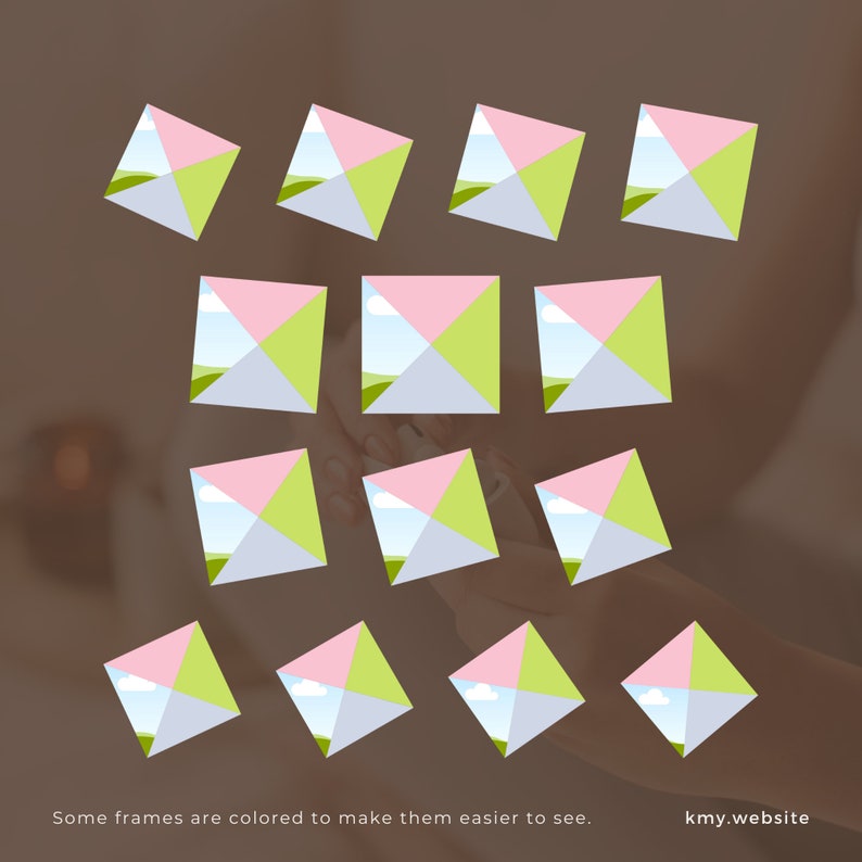 Pattern Kmy 72 Right Triangle Photo Frames + 54 Combinations for for Canva Design ...