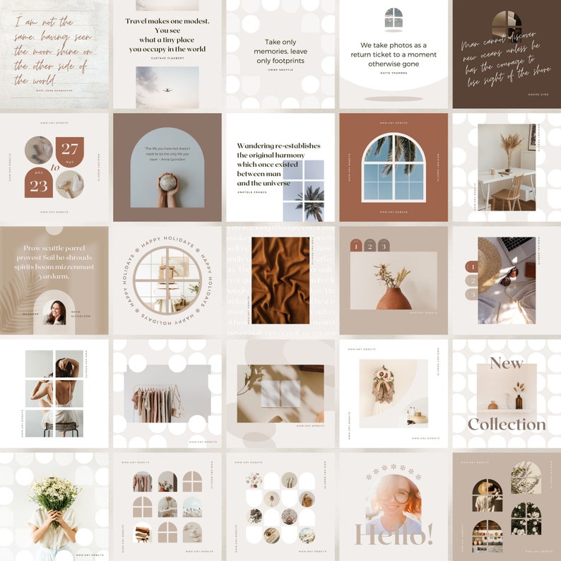 Instagram Template Post Canva Shadow - Clean Minimum Animated IG Social ...