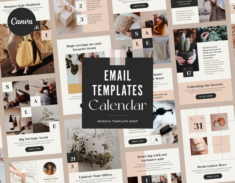 Canva Editable Email Templates Calendar: Marketing Templates (digital ...