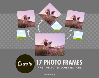 17 Editable Square Photo Frames for Canva Design Elements