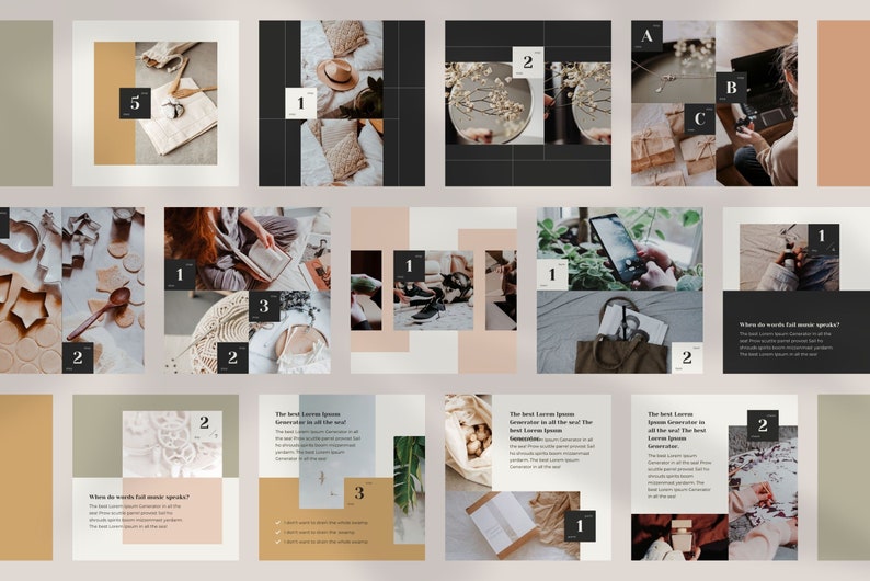 Instagram Template Canva Post Calendar - Minimum Carousel Social Media Branding Pack - Countdown Journal Diary