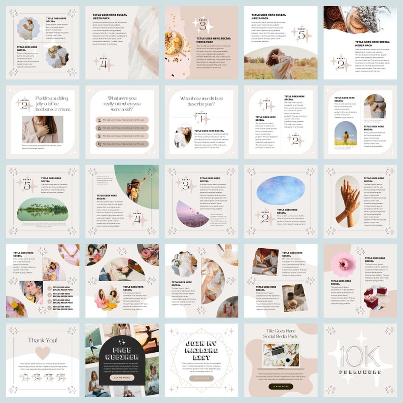 Instagram Template Canva Post Shine - Clean Minimum Animated IG Social Media Pack - Quotes, Notification, CTA