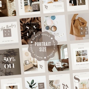 Instagram Template Canva - Elegant Minimum Sales Promotion Organic Post Story Carousel Creator Retail, Boutique, Blogger