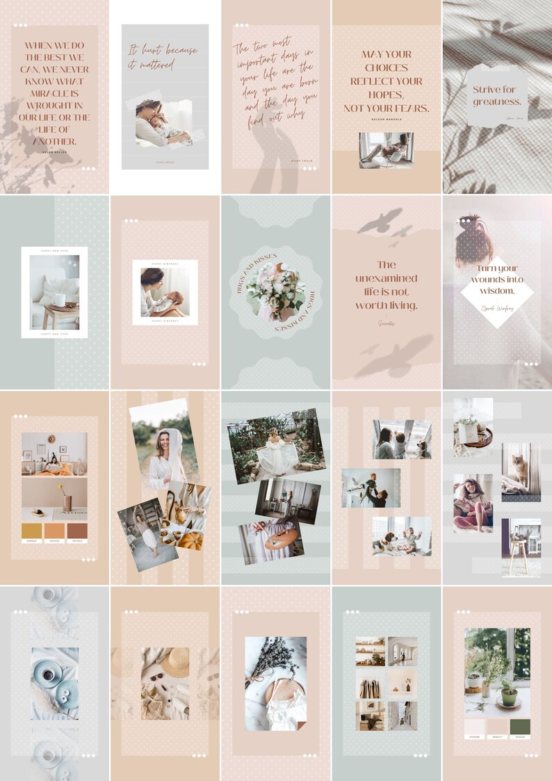 Instagram Template Canva Story Dot - Social Media Pinterest Branding Animated Creator Pack - Quotes, Notification, CTA