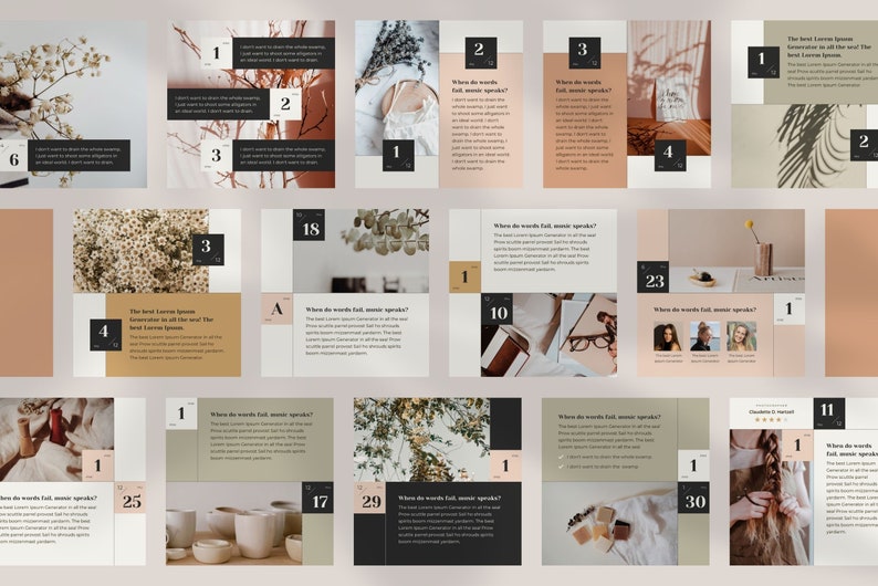 Instagram Template Canva Post Calendar - Minimum Carousel Social Media Branding Pack - Countdown Journal Diary