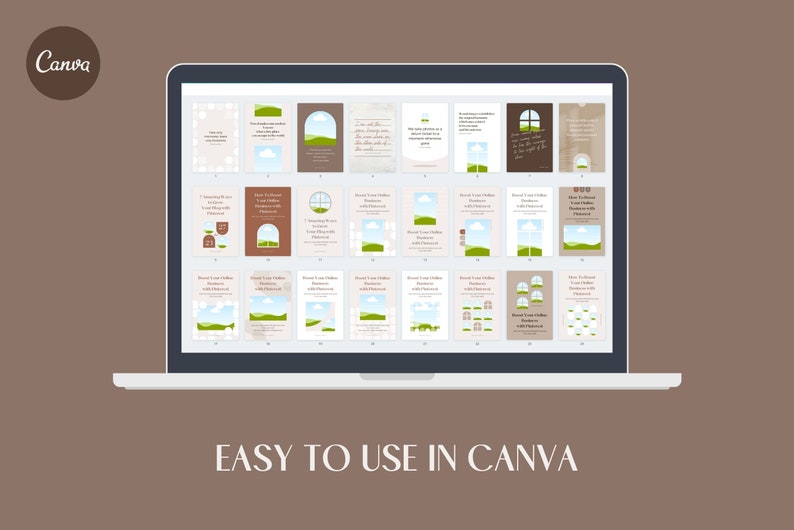 Pinterest Templates Canva Shadow - Customizable Clean Minimum Social Media Contents Marketing Design Pack