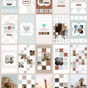 Instagram Template Canva Story Mint - Modern Retro Social Media Branding Animated Pack - Quotes, Notification, CTA Copy