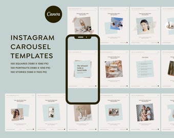 300 Instagram Template Canva Bundle - Carousel Post Portrait Story Reel Shorts Animated Social Media