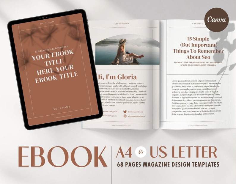 eBook Template Canva Beige - A4 US Letter Magazine Design Cover Lead magnet Coaching Pack