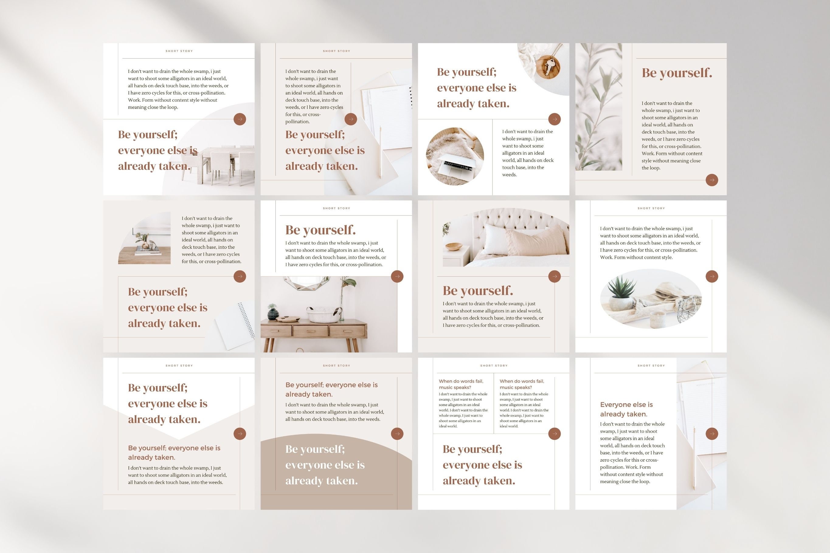 Instagram Template Canva Post Beige - Clean Minimum Carousel Instagram ...