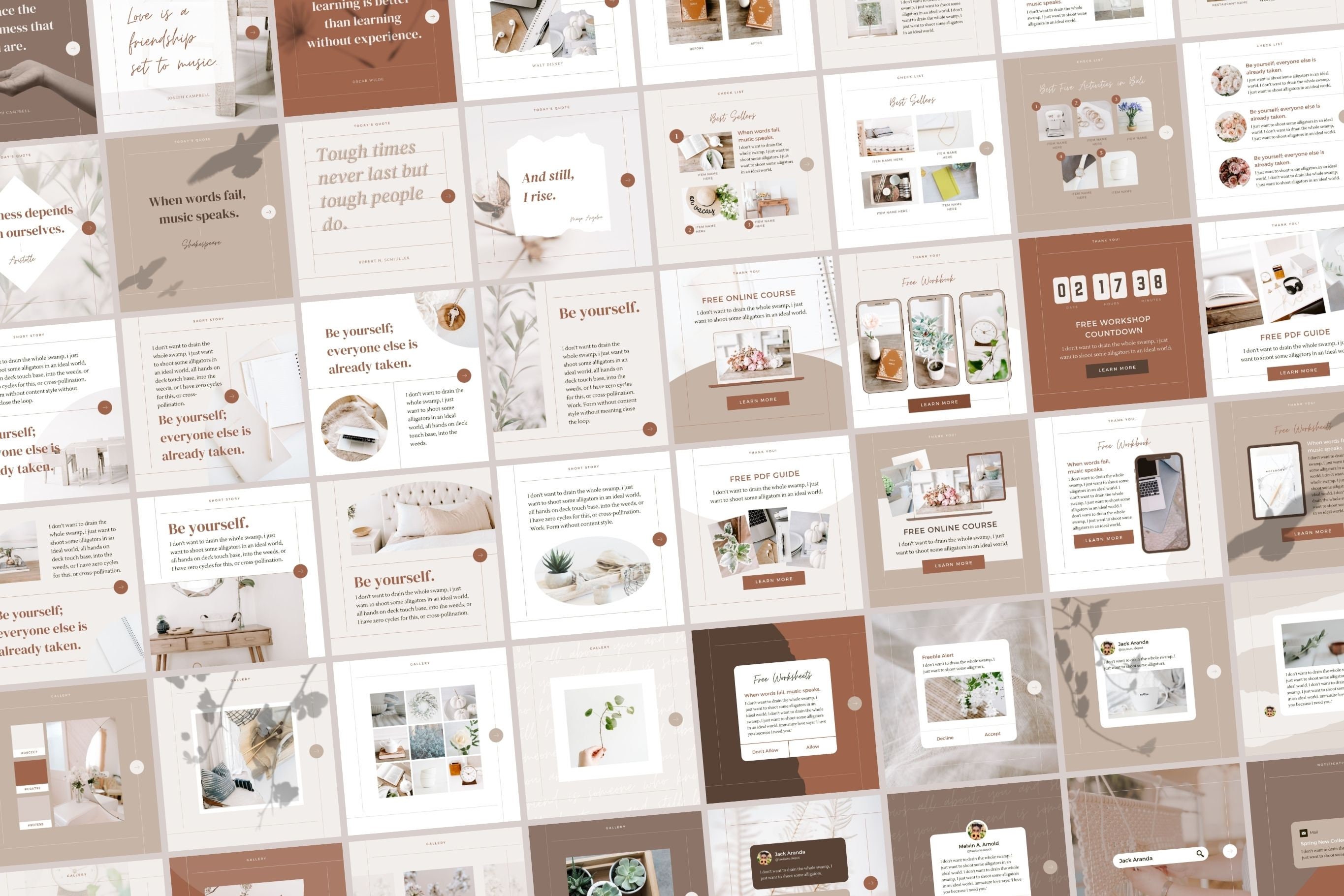 Instagram Template Canva Post Beige - Clean Minimum Carousel Instagram ...