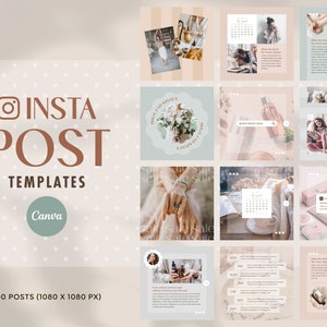 Instagram Template Canva Post Dot - Social Media Branding Carousel Creator Pack, Quotes, Notification, CTA