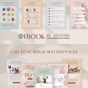 eBook Template Canva Polka Dot - A4 US Letter Magazine Design Cover Lead magnet Coaching Pack