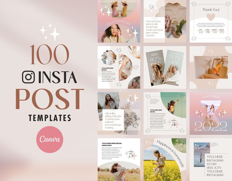 Instagram Template Canva Post Shine - Clean Minimum Animated IG Social Media Pack - Quotes, Notification, CTA