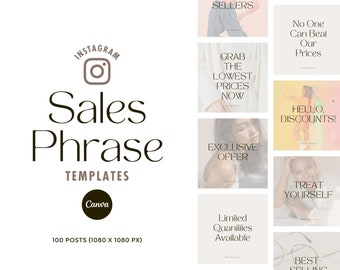 Instagram Template Post Canva - Sales Phrase Engaging Social Media Pack - Small Business Black Friday Cyber Monday