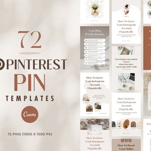 Pinterest Templates Canva Shadow - Customizable Clean Minimum Social Media Contents Marketing Design Pack