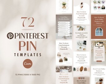 Pinterest Templates Canva Shadow - Customizable Clean Minimum Social Media Contents Marketing Design Pack