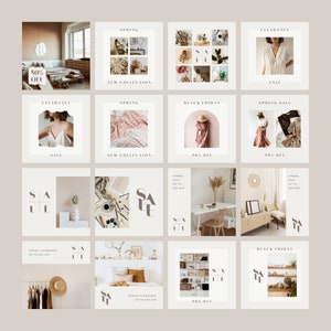 Instagram Template Canva - Elegant Minimum Sales Promotion Organic Post Story Carousel Creator Retail, Boutique, Blogger