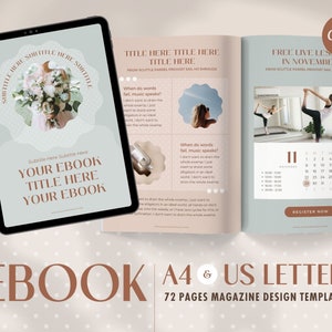 eBook Template Canva Polka Dot - A4 US Letter Magazine Design Cover Lead magnet Coaching Pack