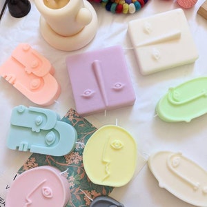 Bougie visage abstrait, Bougie unique, Bougie cadeau, Décoration de bougie, Bougie décorative, Décoration d'intérieur, Bougie de Noël, Cadeau de Noël, Bougie Etsy