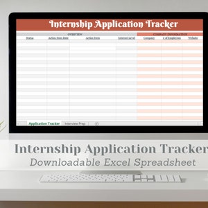 Internship Application Tracker - Downloadable Excel Spreadsheet
